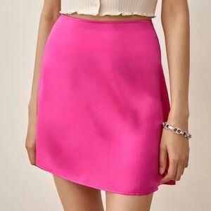 Reformation Benson Silk Skirt - Flambe